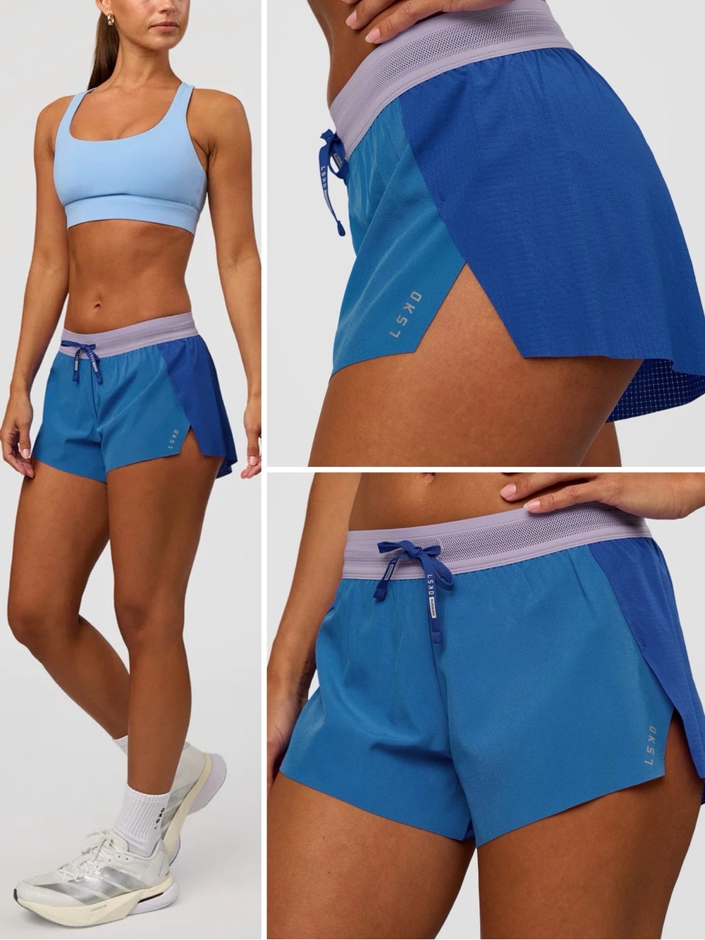 LSKD Accelerate 3" Mid-Rise Running Short Electric Indigo XS NEW WITH TAGS NWT